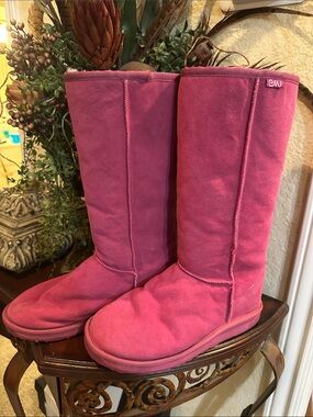 Emu Tall Pink Suede Winter Boots